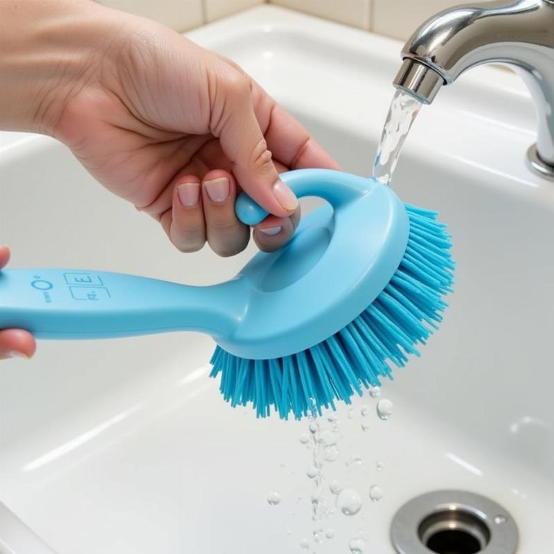 Cleaning a Rubber Curry Brush