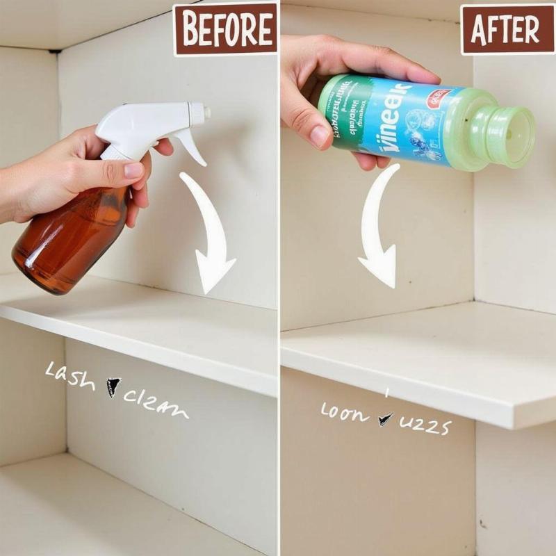 Cleaning Pantry Shelves After Pantry Moth Infestation