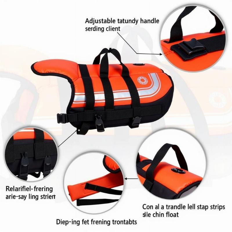 Close Up of Dog Life Jacket Features