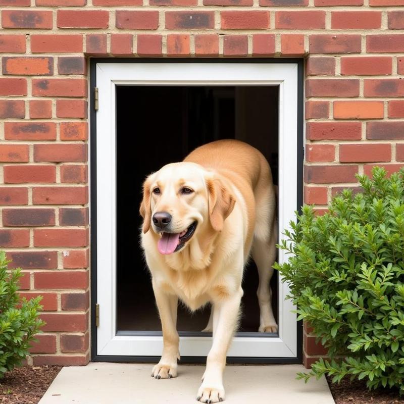 Large Dog Door Installed in a Wall