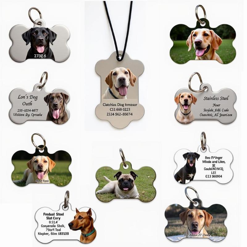 Customized dog tags with photo examples