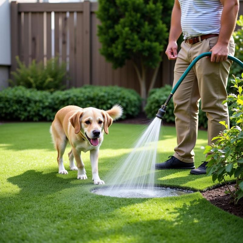 Daily Rinsing of Artificial Turf for Dog Urine