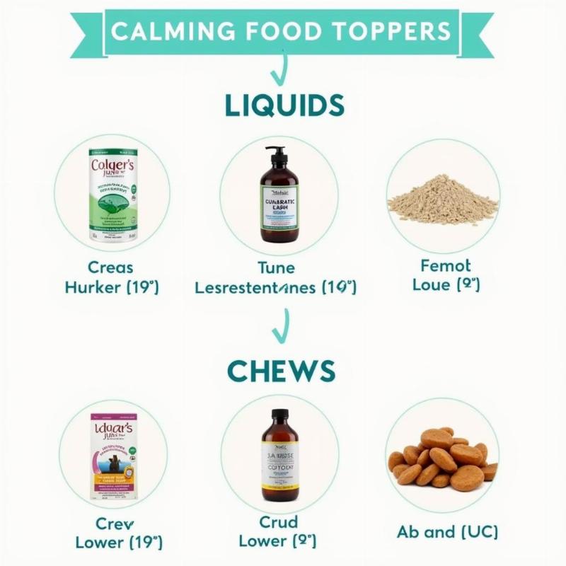 Various calming food toppers for dogs