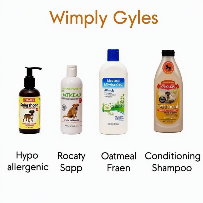 Various types of dog shampoos