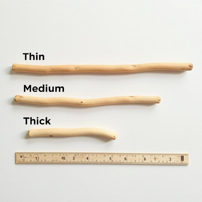 Bully stick thickness variations