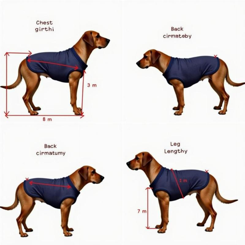 Measuring a large dog for a sweater