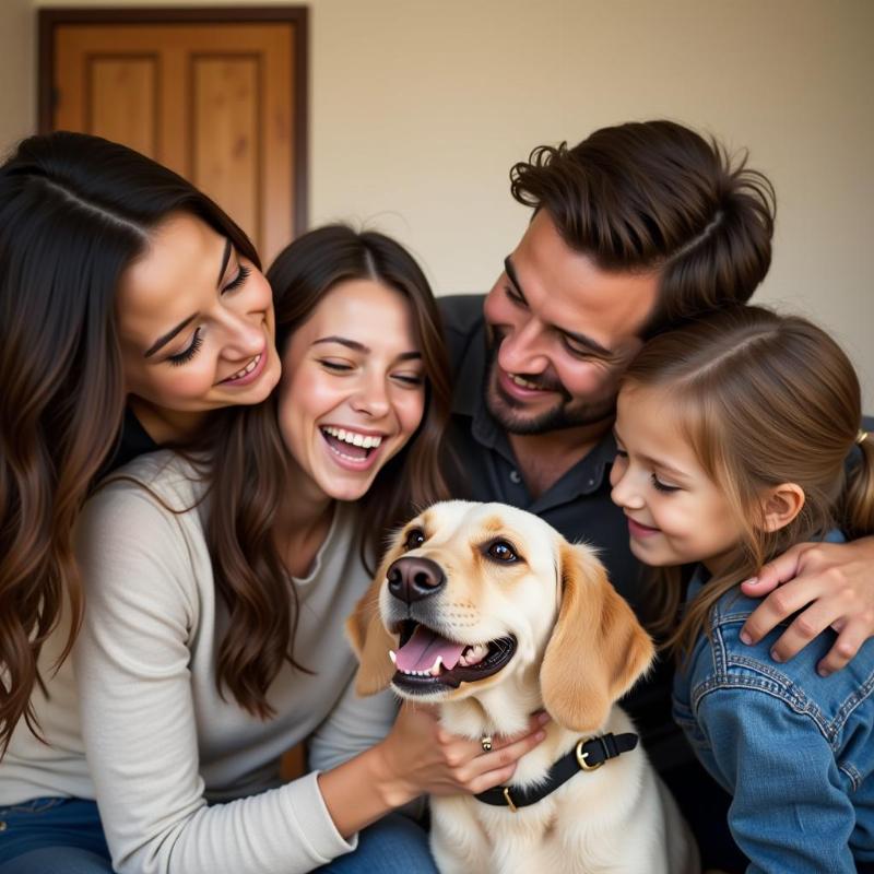 Dog Adoption Happy Family