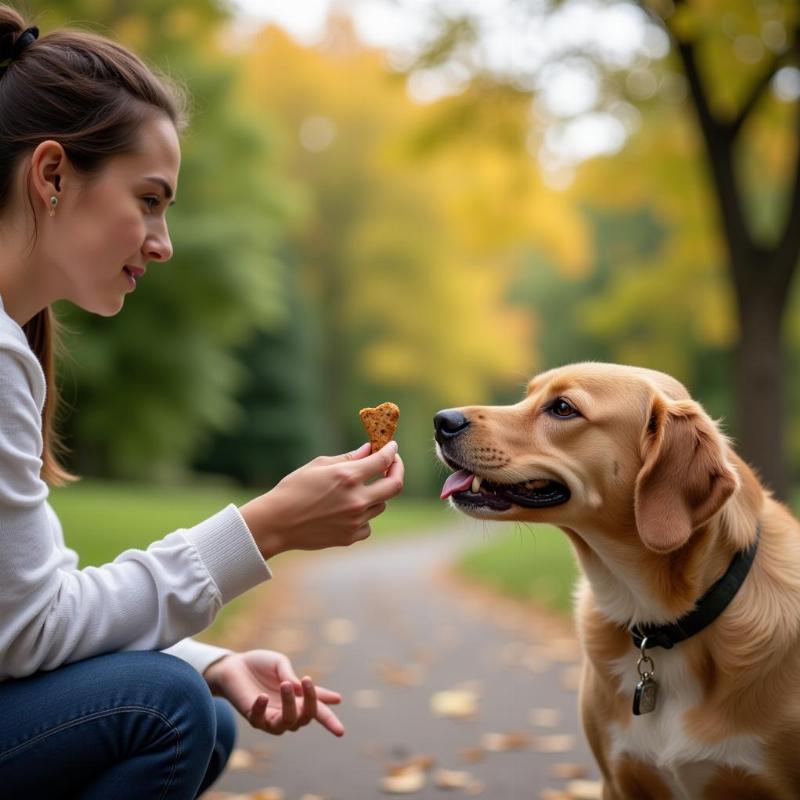 Dog and owner training with treats