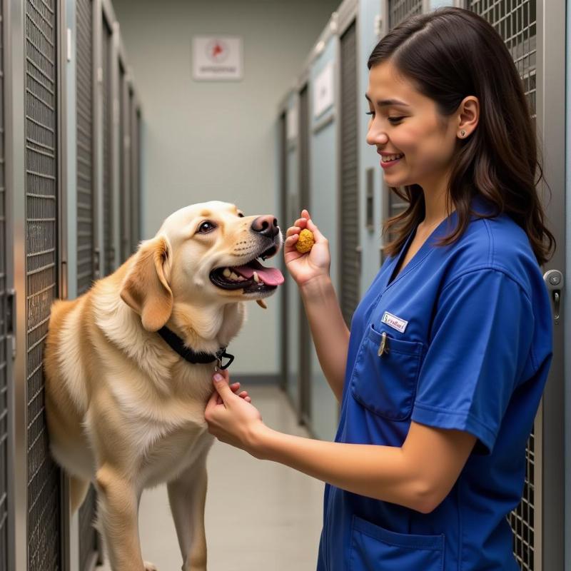 Interacting with Dog Boarding Staff in Morgan Hill