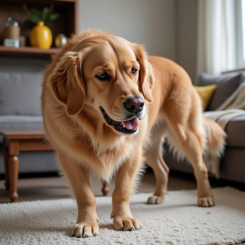 Dog struggling to stand due to arthritis