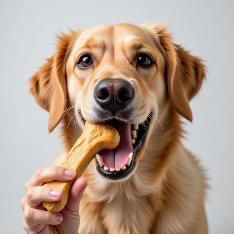 Dog Chewing Peanut Butter Filled Bone Benefits