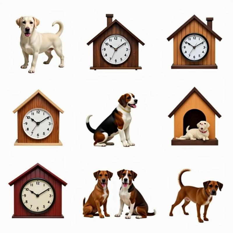 Different Styles of Dog Clocks with Wagging Tails