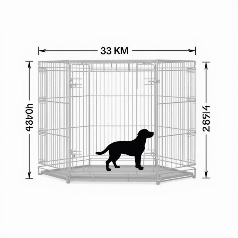 Dog Crate Dimensions Illustration