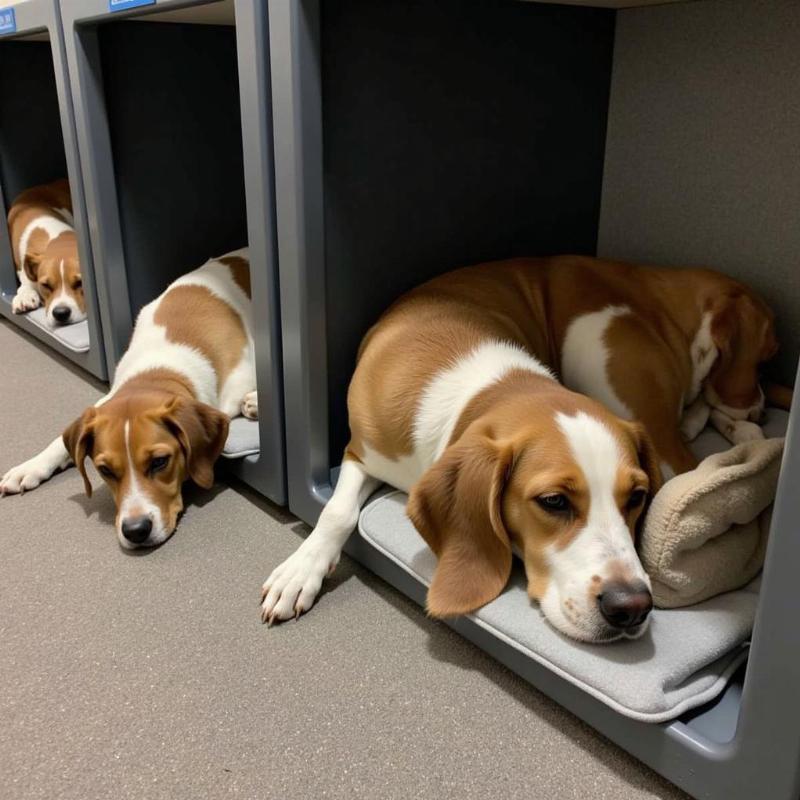 Nap Time at Dog Day Care in Wells, Maine