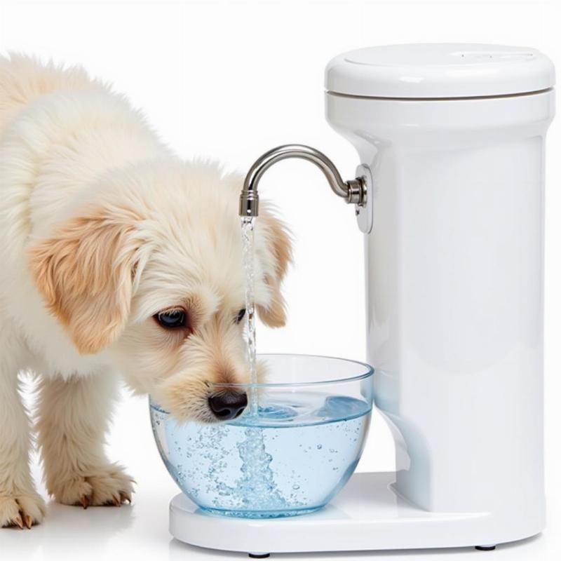 Dog drinking filtered water