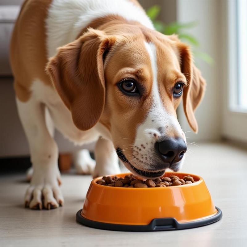 Dog Eating from Bowl