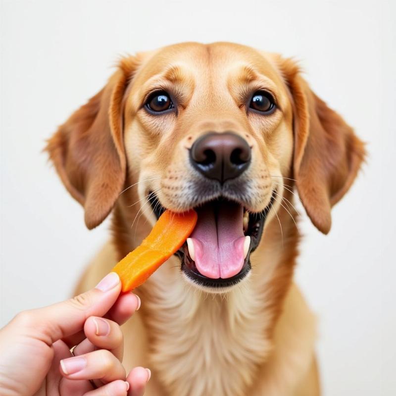 Dog enjoying a healthy treat