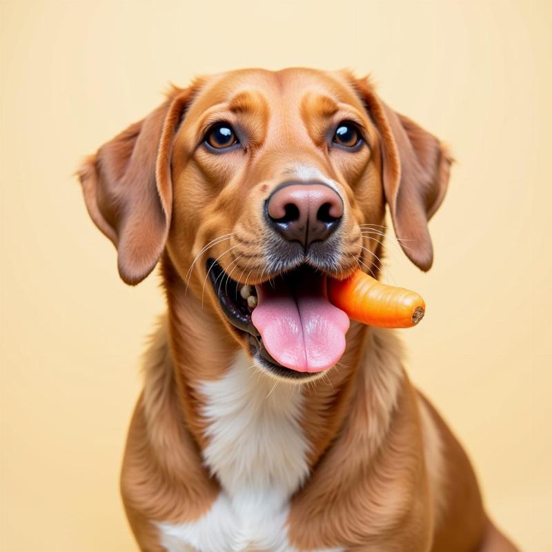 Dog Eating a Healthy Treat