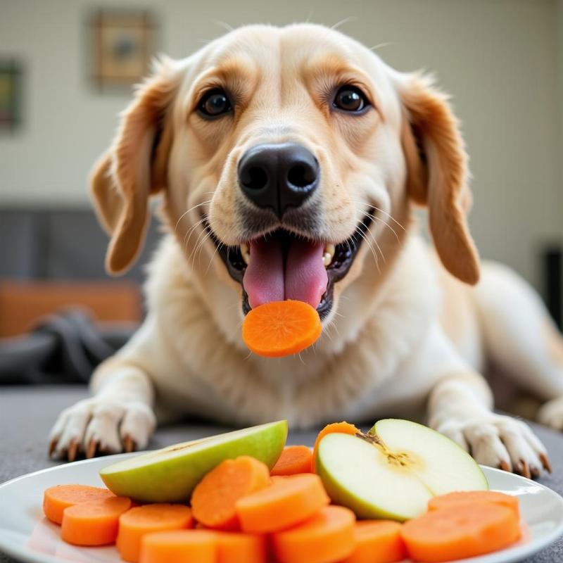 Dog Eating Healthy Treats