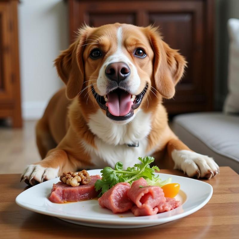 A Happy Dog Enjoying a Healthy Meal