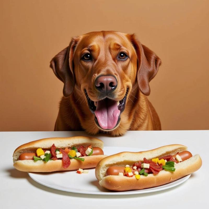 Dog Enjoying a 12 Inch Hot Dog Bun Treat