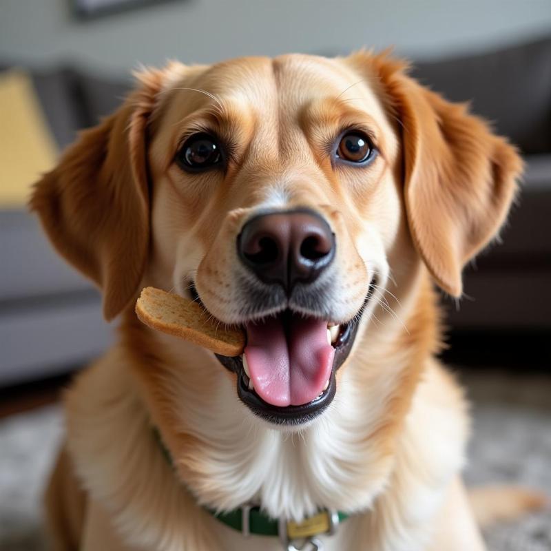 Dog enjoying a healthy treat