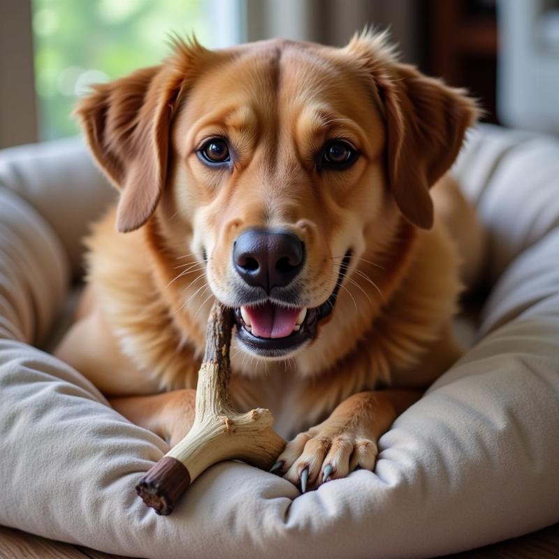 Dog Enjoying Natural Chew