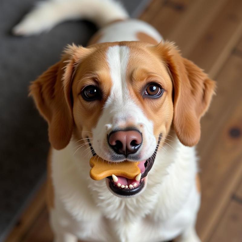 Dog Enjoying Old Mother Hubbard Treat