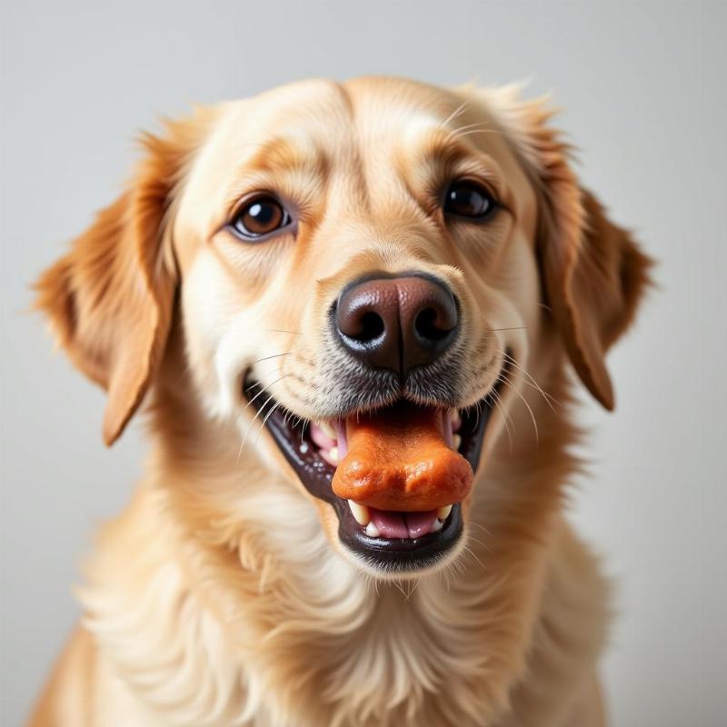 Dog Enjoying Vegan Treat