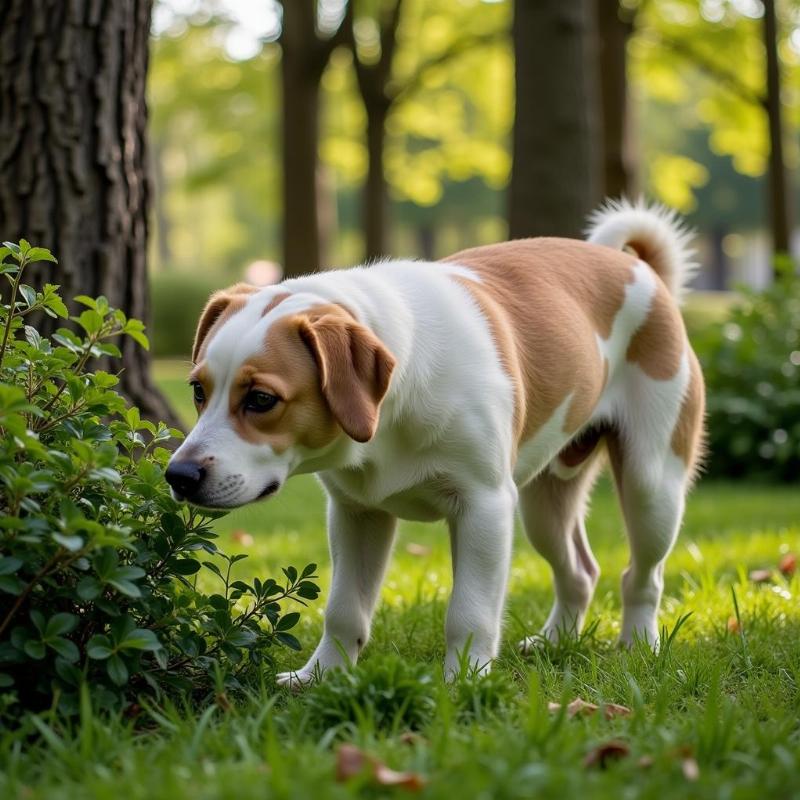 Dog exploring the outdoors