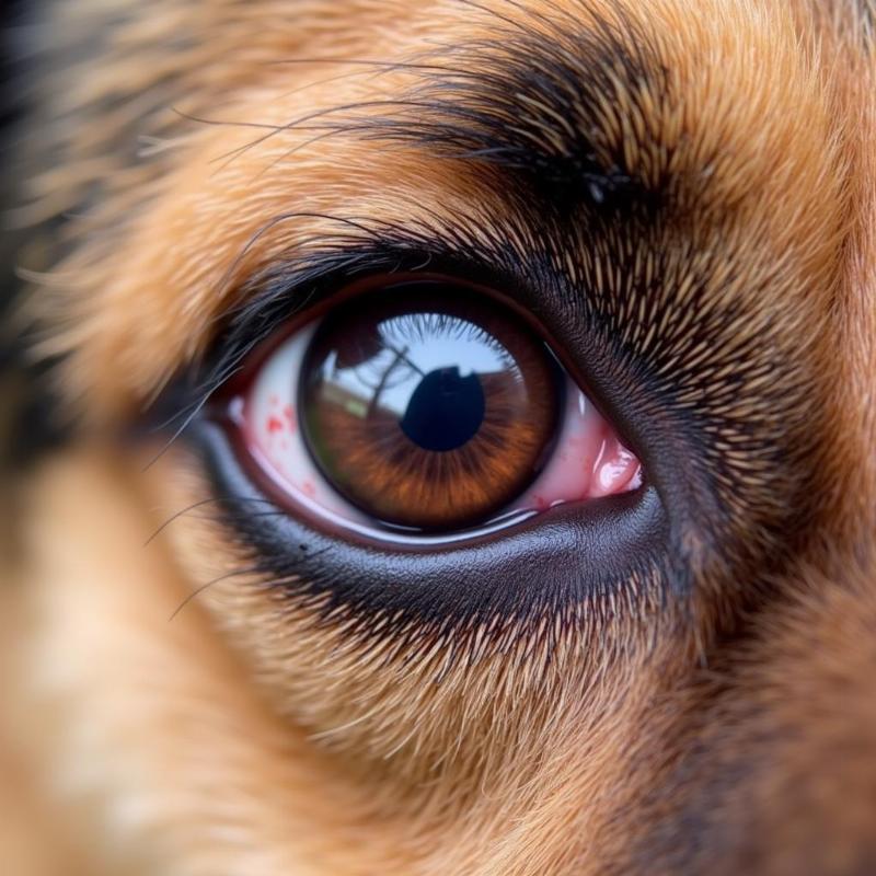 Close-up of a Dog's Eye Infection