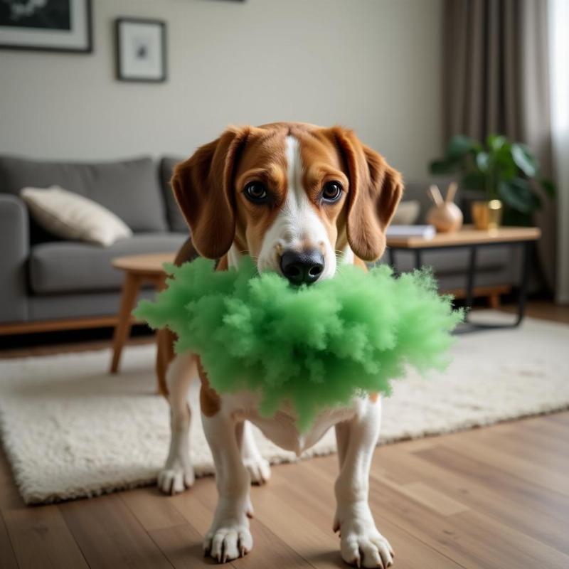 Dog farting with a rotten egg smell