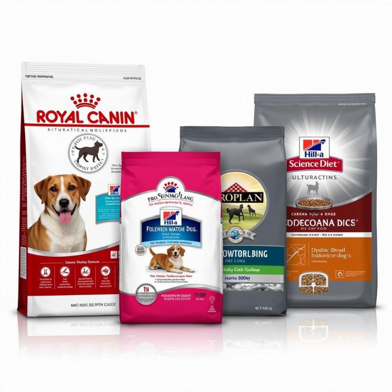 Various dog food brands available in the US market