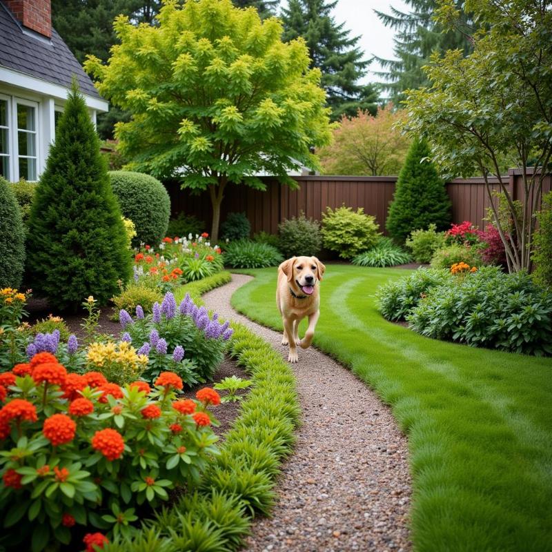 Dog-Friendly Garden with Alternative Shrubs