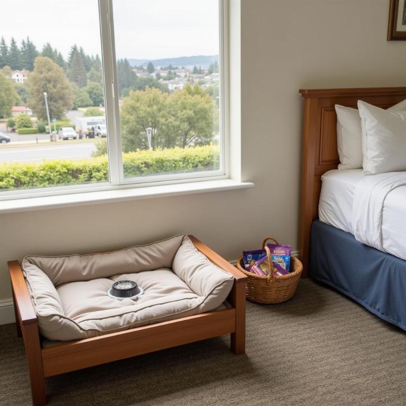 Cozy dog-friendly room in an Aptos hotel.