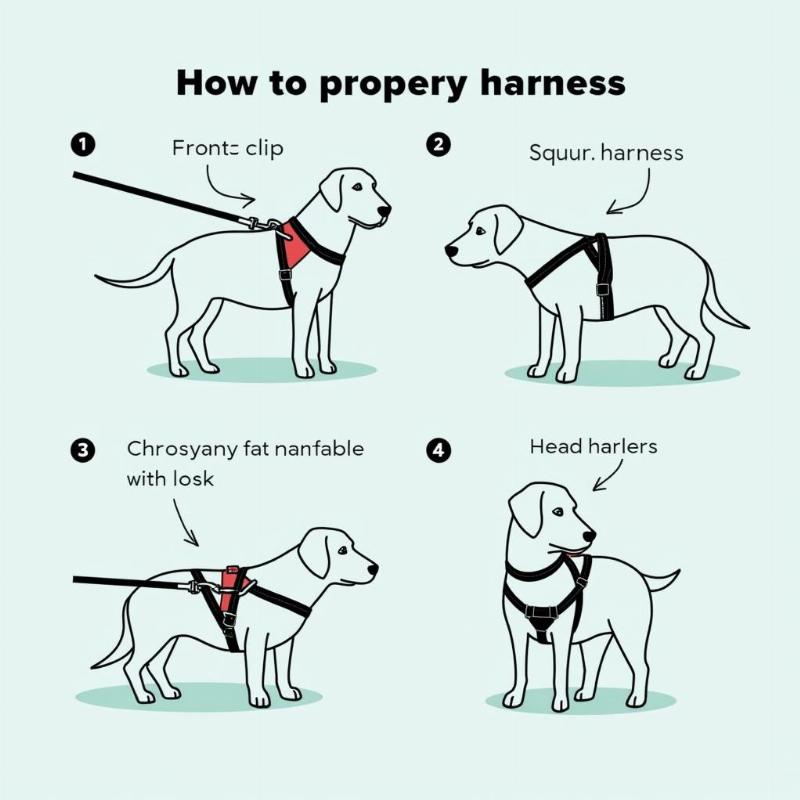 Correctly fitting a dog harness