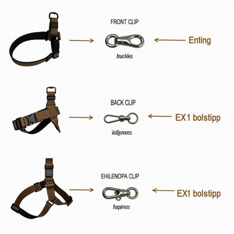 Different Types of Dog Harnesses with Metal Hardware