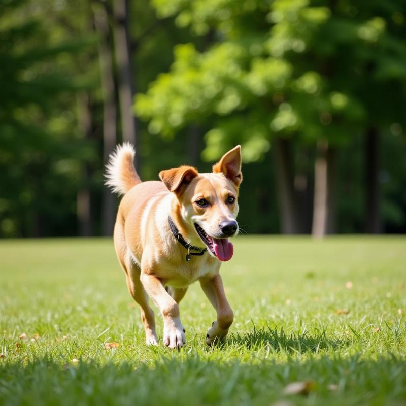 Dog Playing in Illinois Park