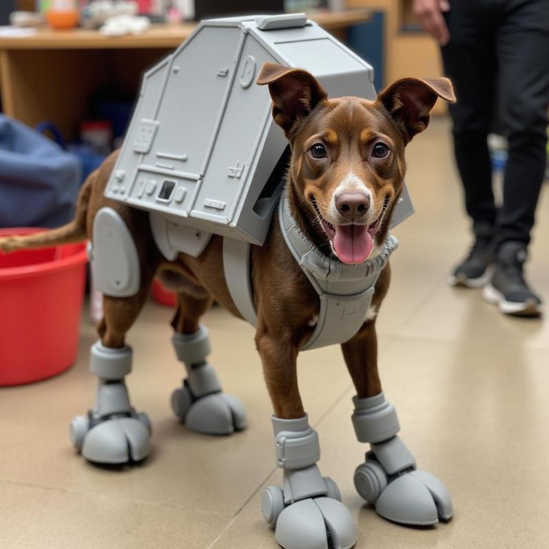 Happy Dog in AT-AT Walker Costume