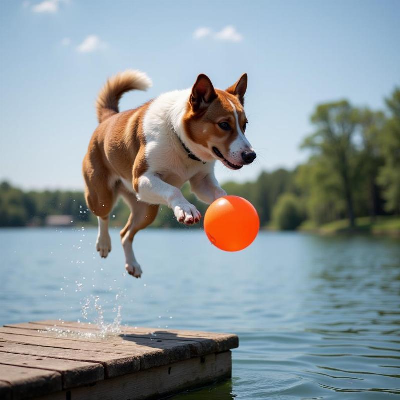 Dog Jumping for Dock Diving Toy