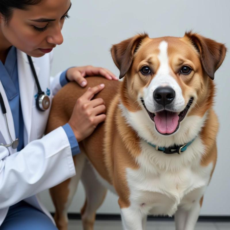 Veterinarian Examining a Dog