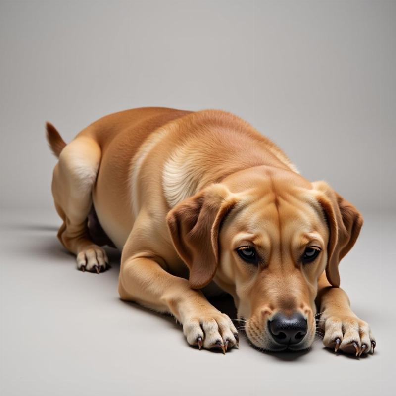 Dog Lying Down in Submission