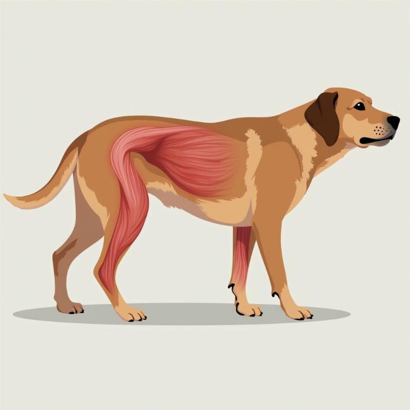 Dog experiencing severe muscle contraction and stiffness