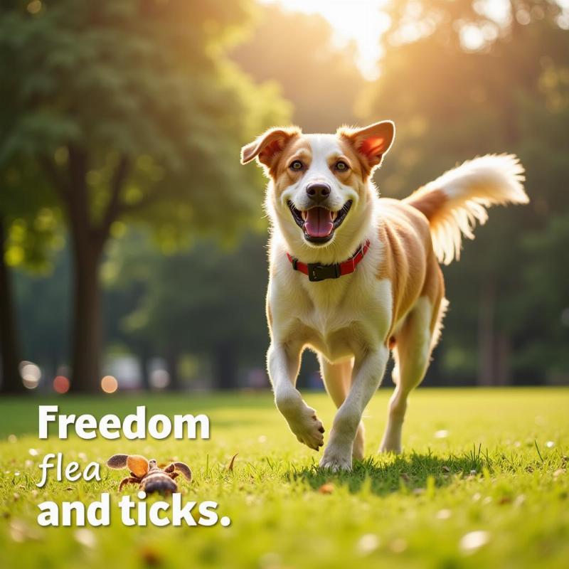 Dog Playing in a Park, Free from Fleas and Ticks