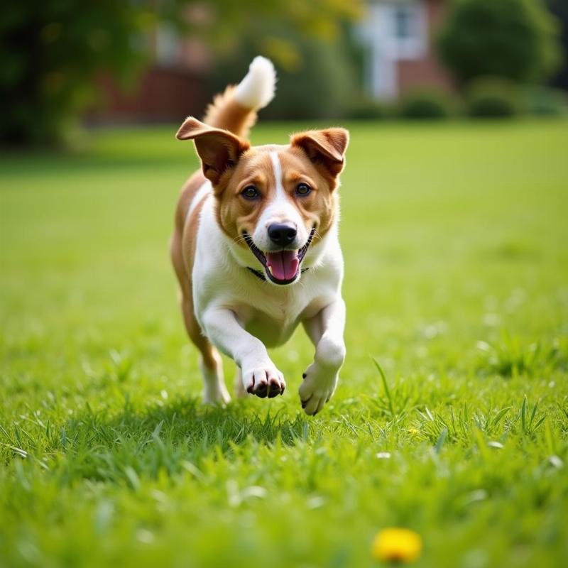 Dog Playing on a Safe Lawn