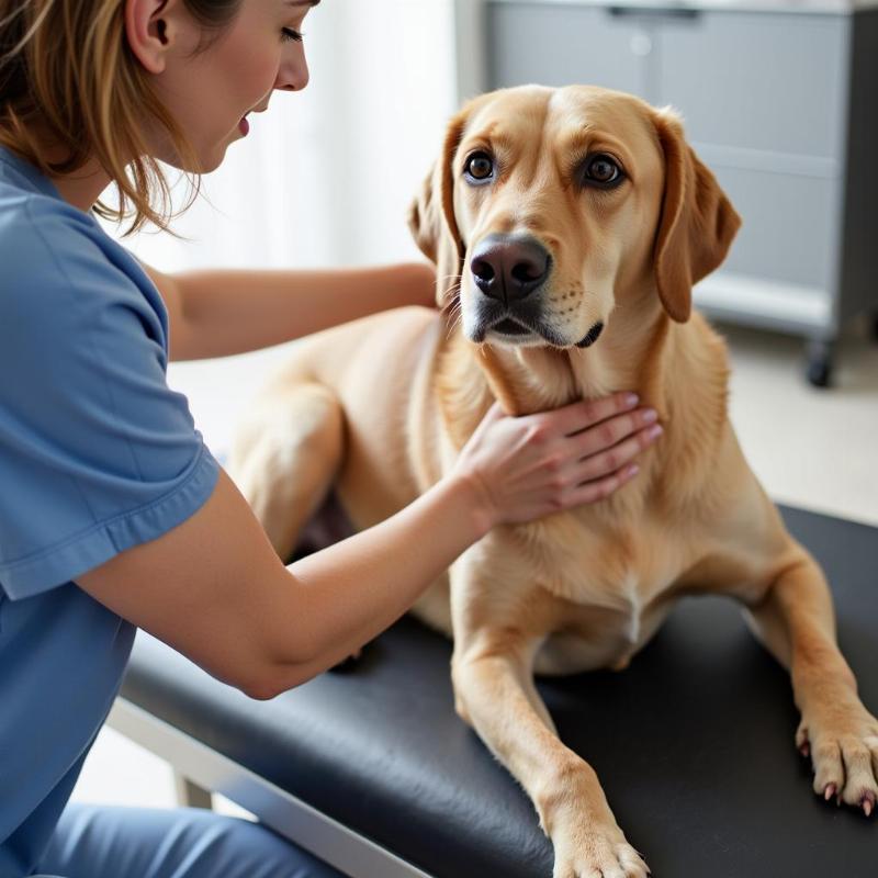 Dog Receiving Physical Therapy