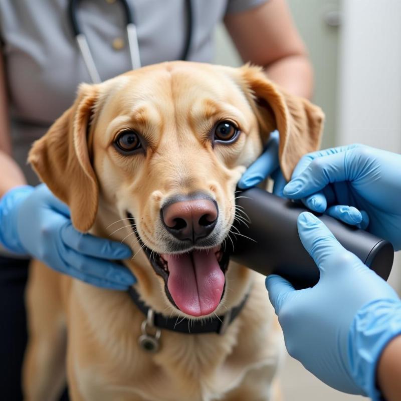 Dog Receiving Jaw Treatment