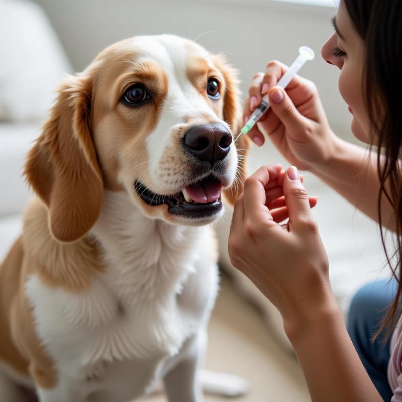 Dog Receiving Medication