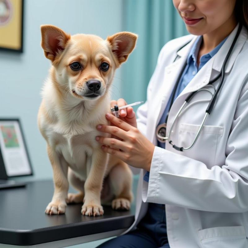 Dog Receiving Rabies Vaccine