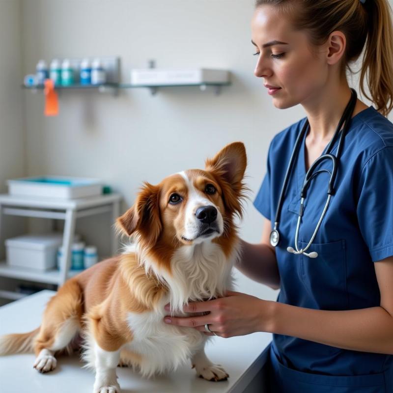 Dog Receiving Veterinary Care for Zonisamide Overdose